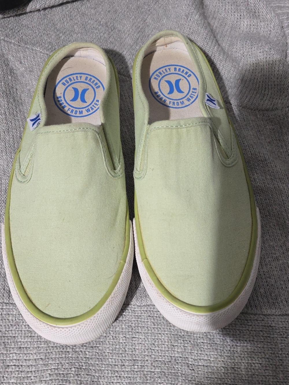 Hurley Slip-On Canvas Loafers in Light Green